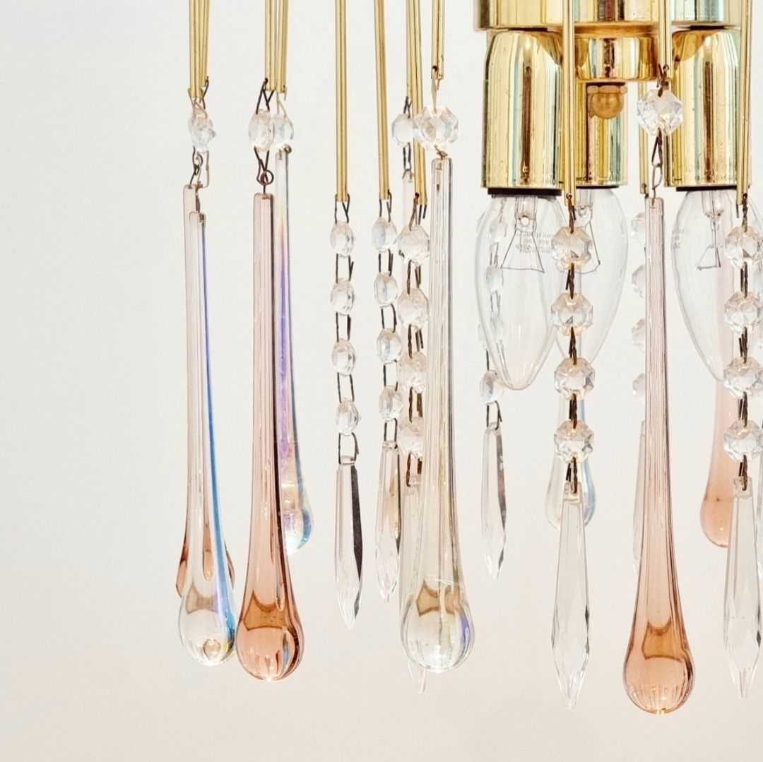Murano Glass Teardrop Waterfall Chandelier, Italy, 1970s photo buy