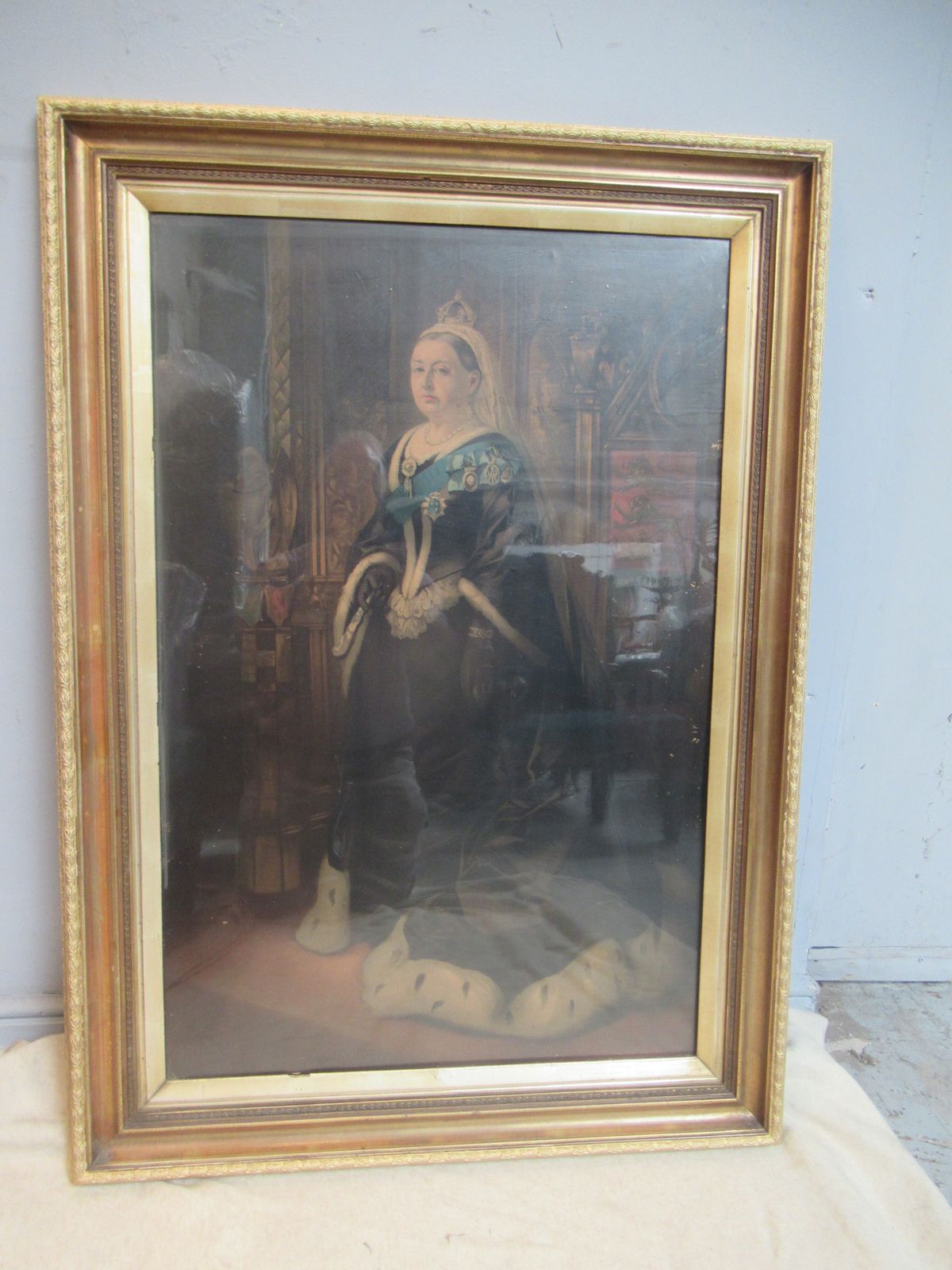 Large Colour Picture   Of Queen   Victoria    Dating From Around 1900 photo furniture