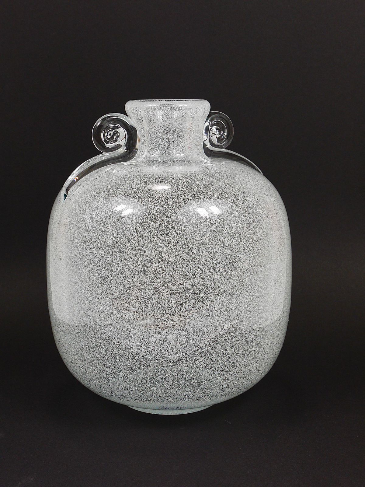 Seguso Vetri D’arte Pulegoso Bubble Vase With Handles, Murano, Italy 1950s photo 1861.0