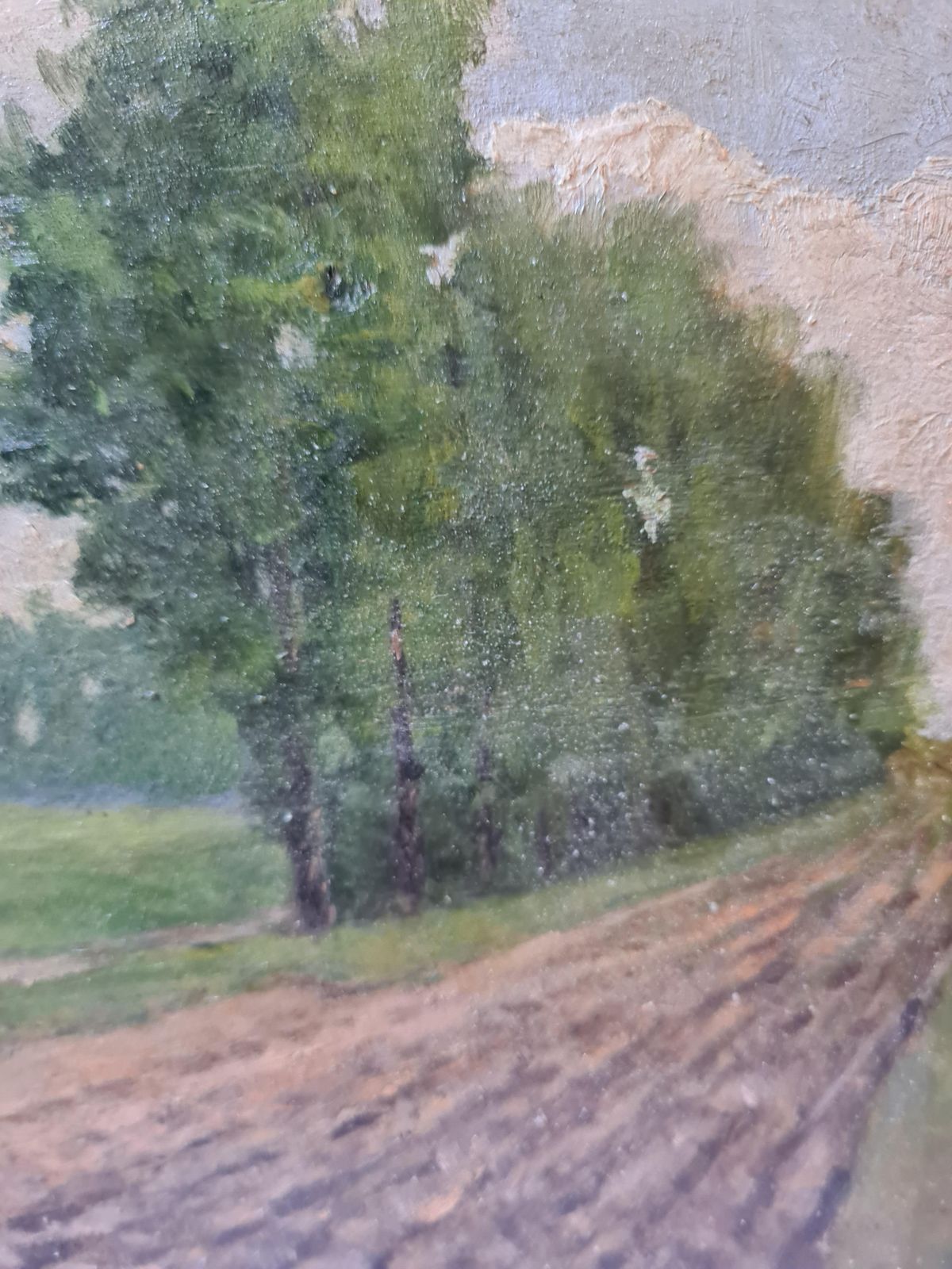 photo furniture J Richardbarbizon School Landscape, The Poplar Trees, Late 19th Century Oil On Wood Panel