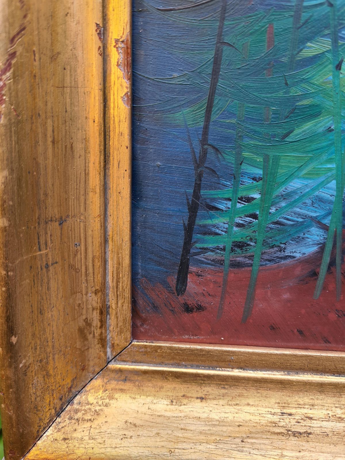 Expressionist Fauvist Forest View, Follower Of Raoul Dufy1940s photo vintage