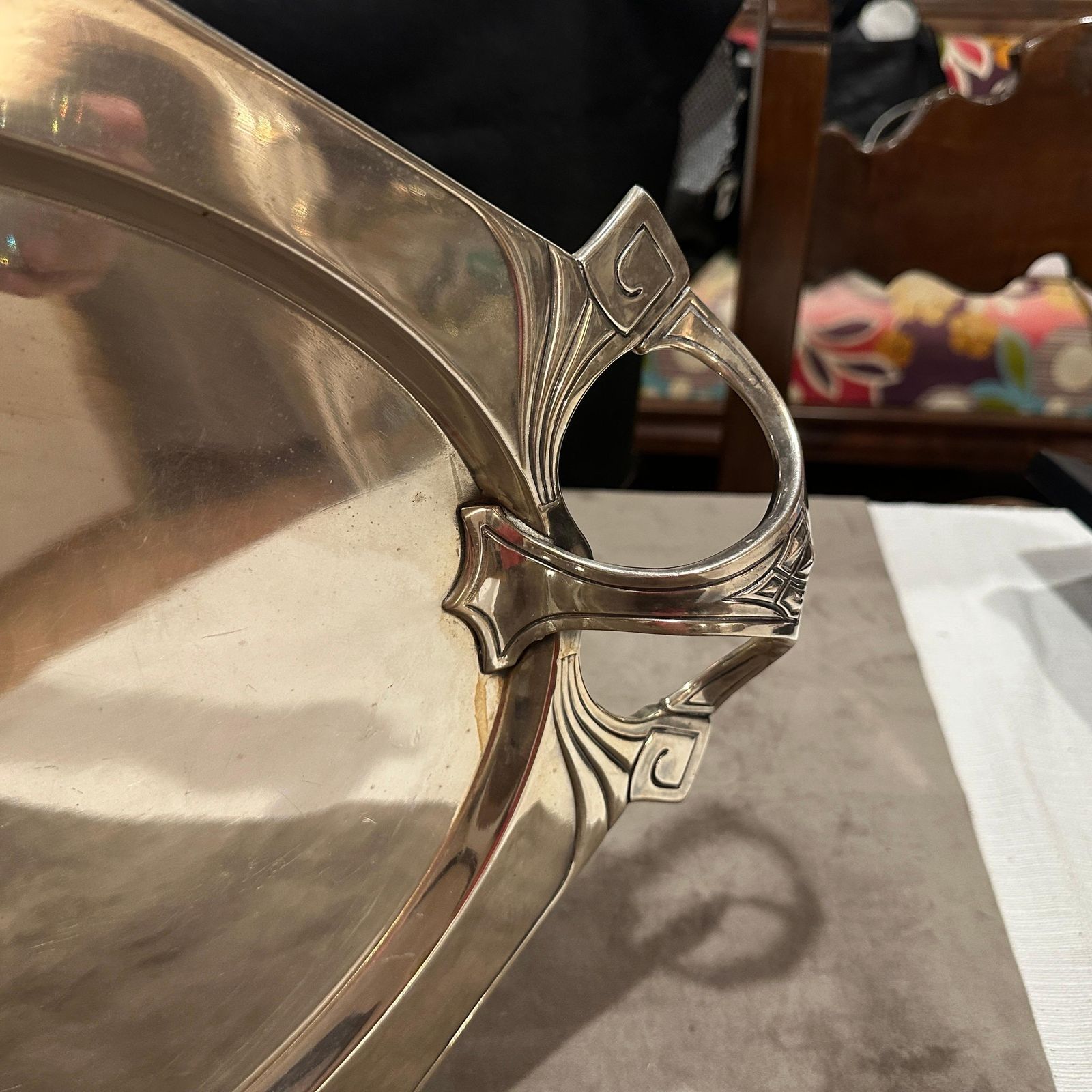 1900 Amazing Judgenstil Silver Plated Tray By Albert Kohler For W.M.F. photo vinterior