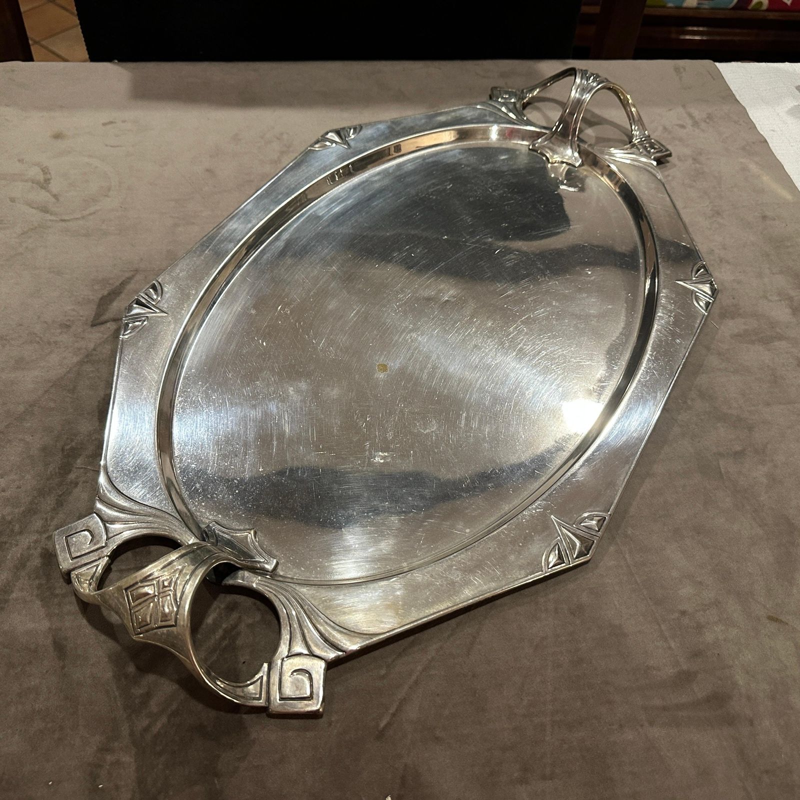 photo buy 1900 Amazing Judgenstil Silver Plated Tray By Albert Kohler For W.M.F.