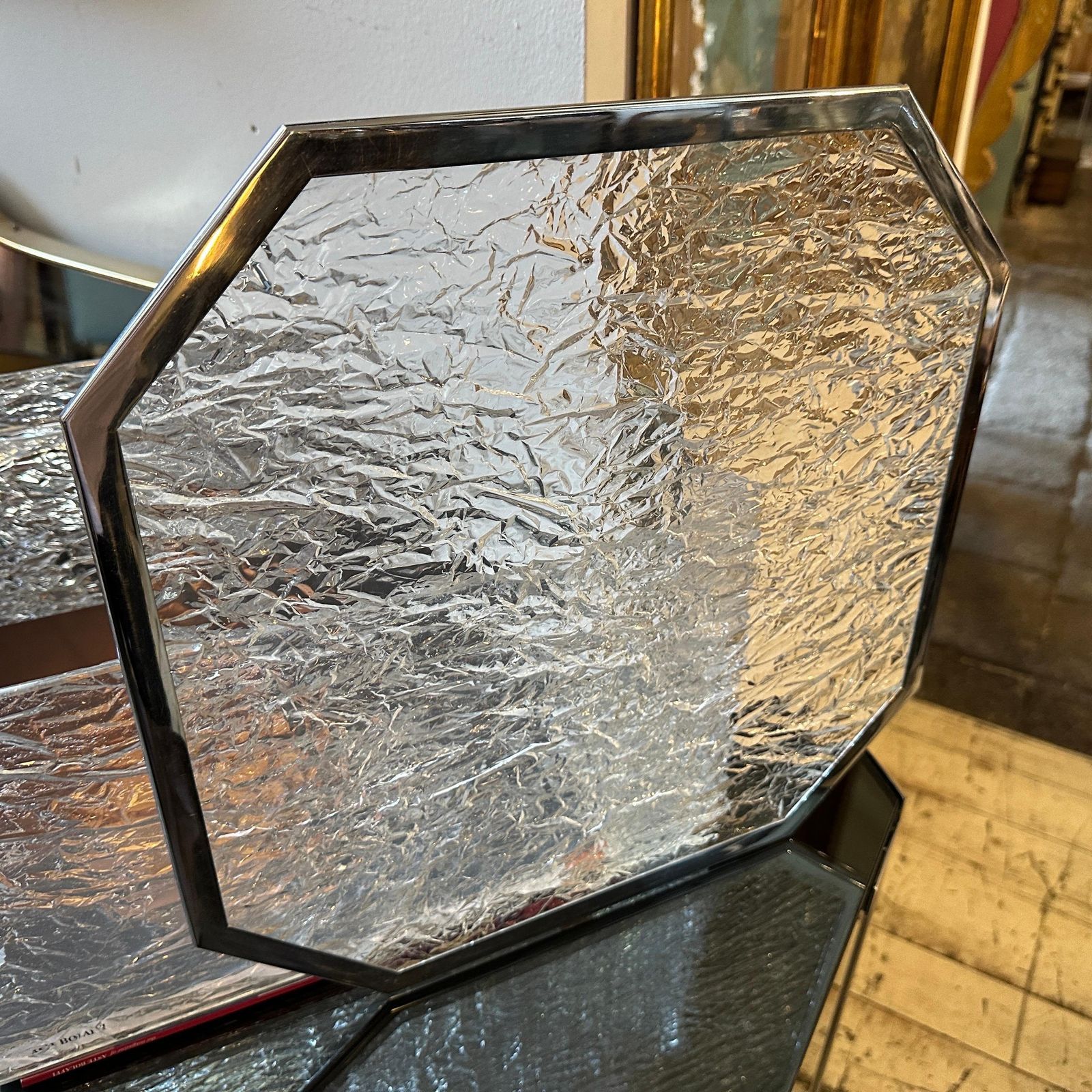 1980s Modernist Ice Lucite And Silver Plated Italian Tray By Ulderico Cavinato photo 388.0