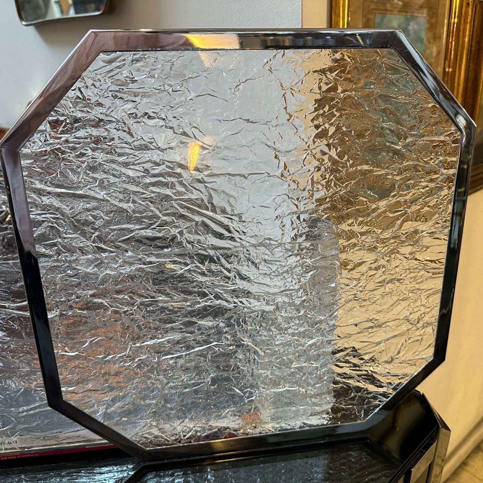 1980s Modernist Ice Lucite And Silver Plated Italian Tray By Ulderico Cavinato photo vinterior
