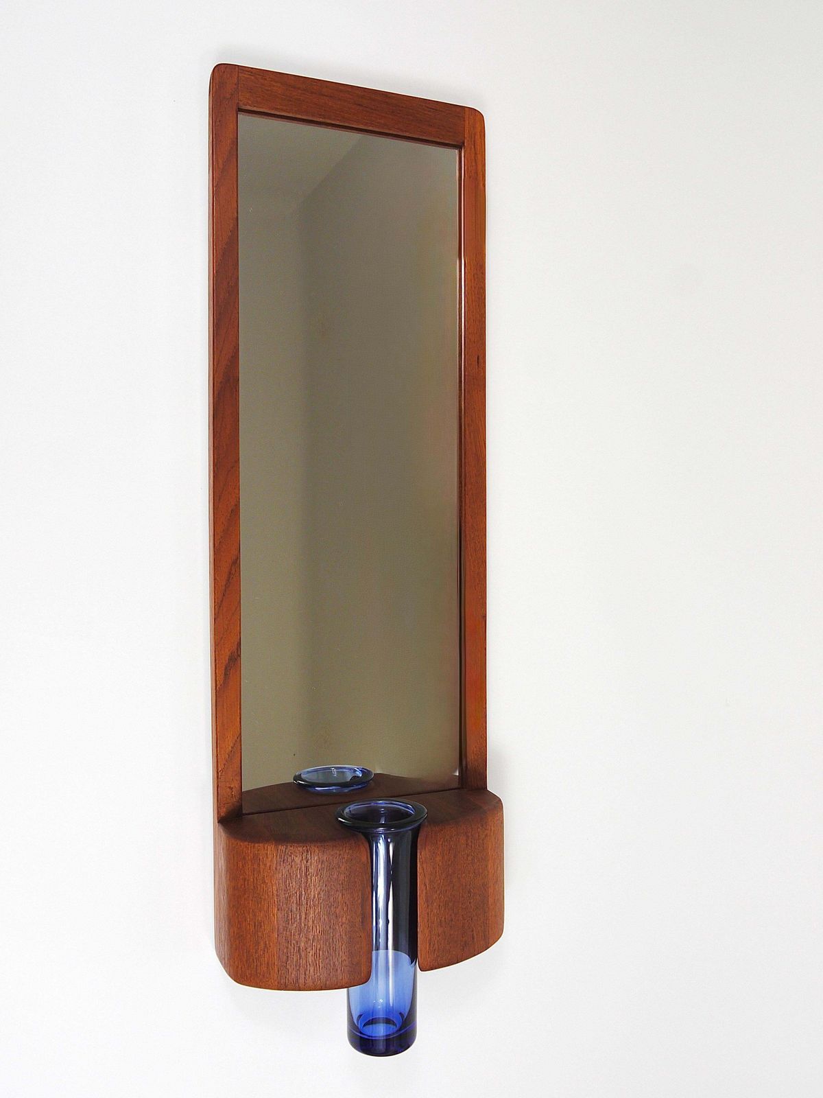 Jacob Hermann & Per Lütken Danish Wall Mirror & Holmegaard Glass Vase, 1960s photo 1213.0