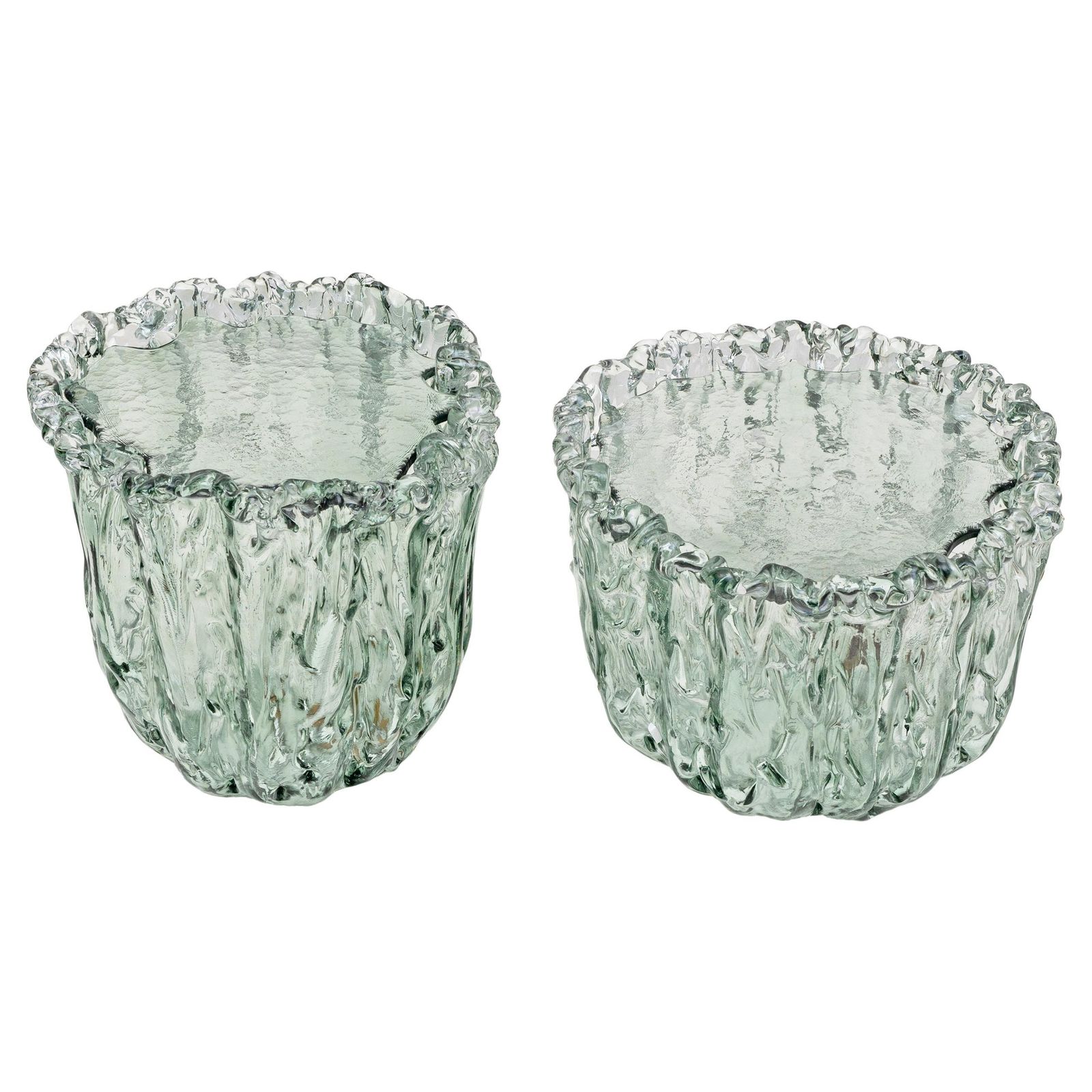 Pair Of Aquamarine Murano Glass Coffee Table By Tokujin Yoshioka