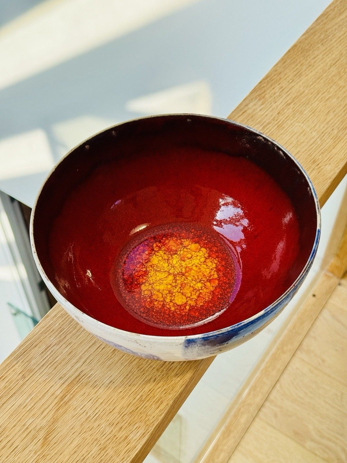 photo for sale Gesche Buecker Studio Pottery Hand Thrown Volcanic Glaze Bowl
