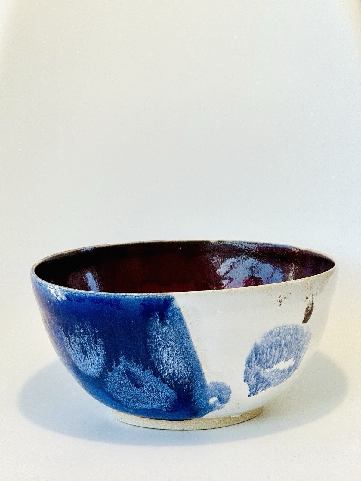 photo vintage Gesche Buecker Studio Pottery Hand Thrown Volcanic Glaze Bowl