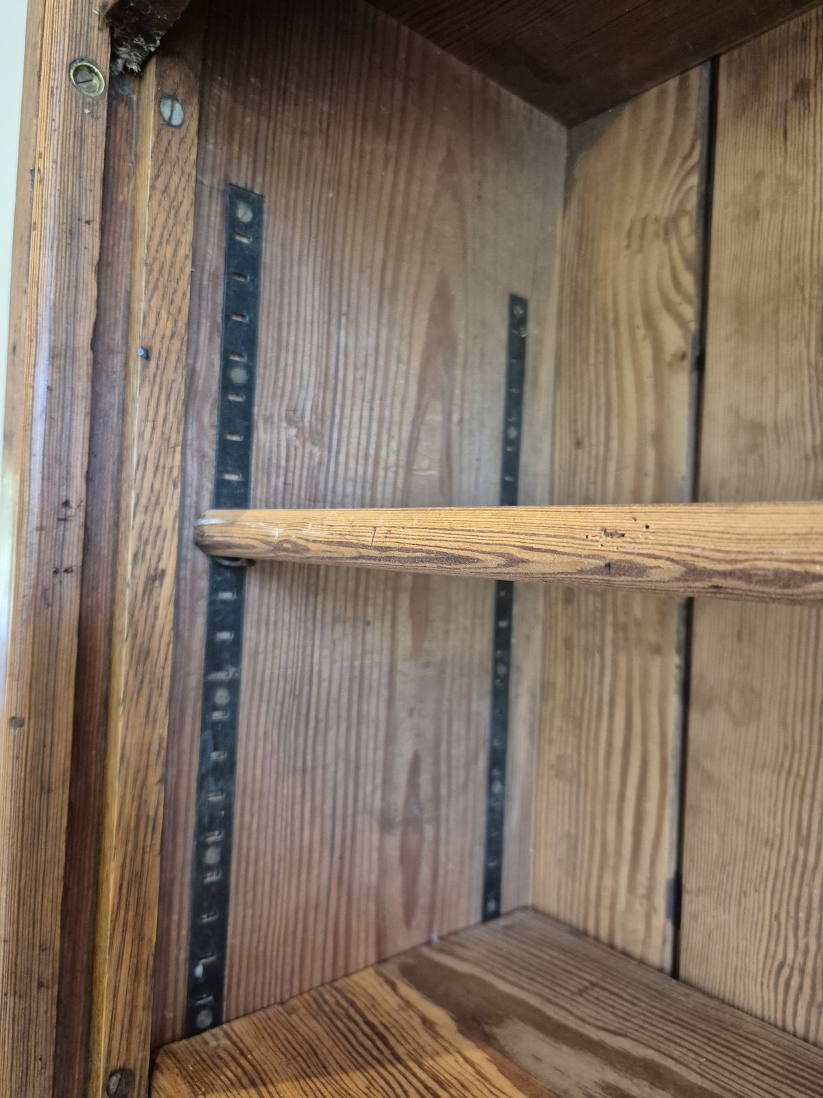 photo buy Antique Glasgow School Of Arts Wood Bookcase / Shelving W/Tambour Front 274cm H