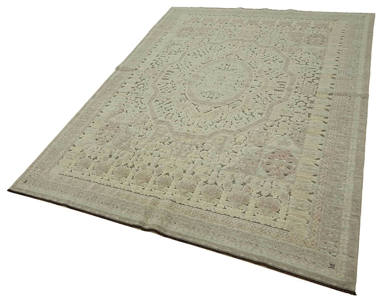 7x10 Hand Knotted Wool Oushak Rug photo for sale
