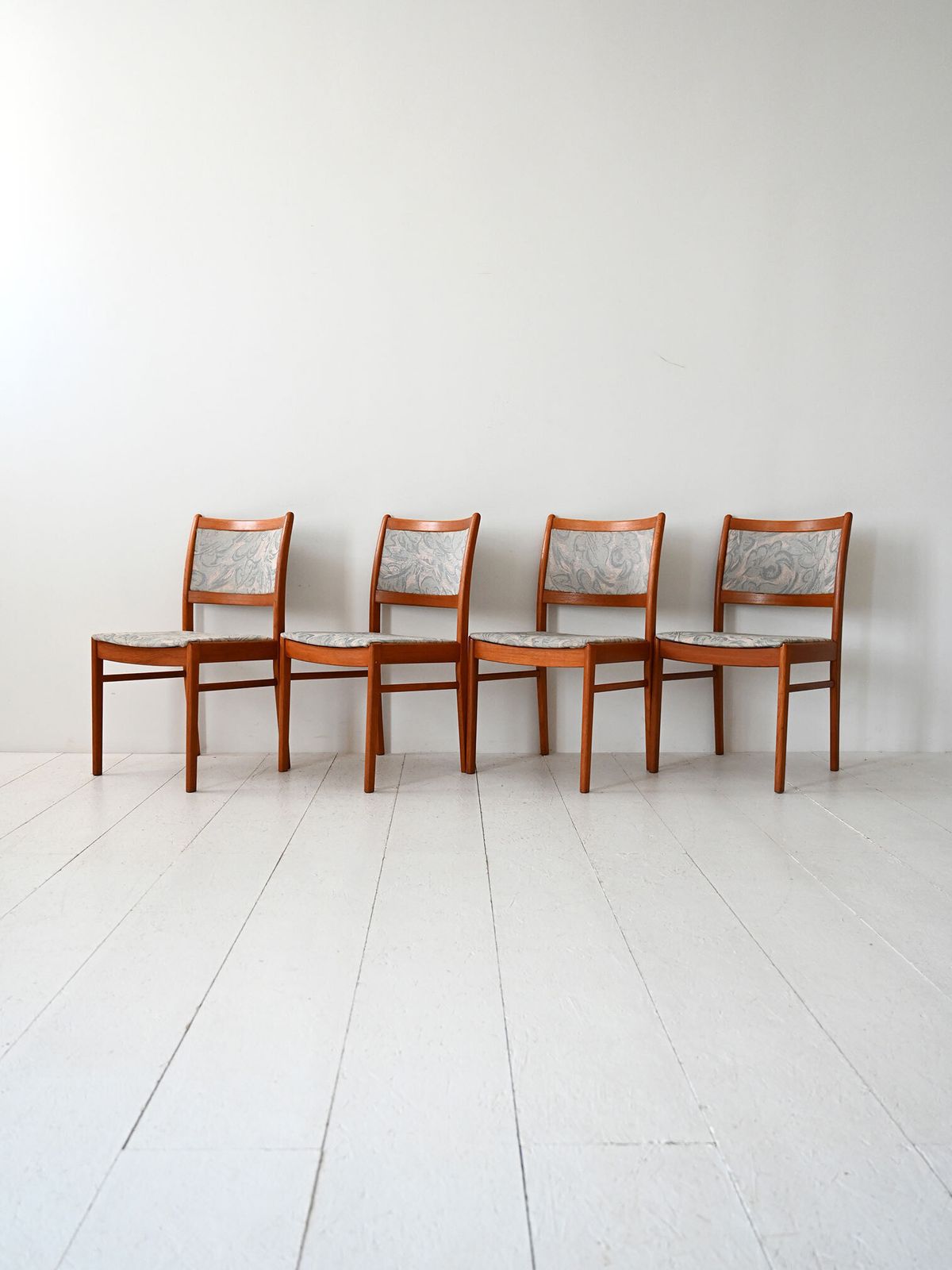 Set Of 4 Scandinavian Teak Chairs From The 1960s With Original Upholstery