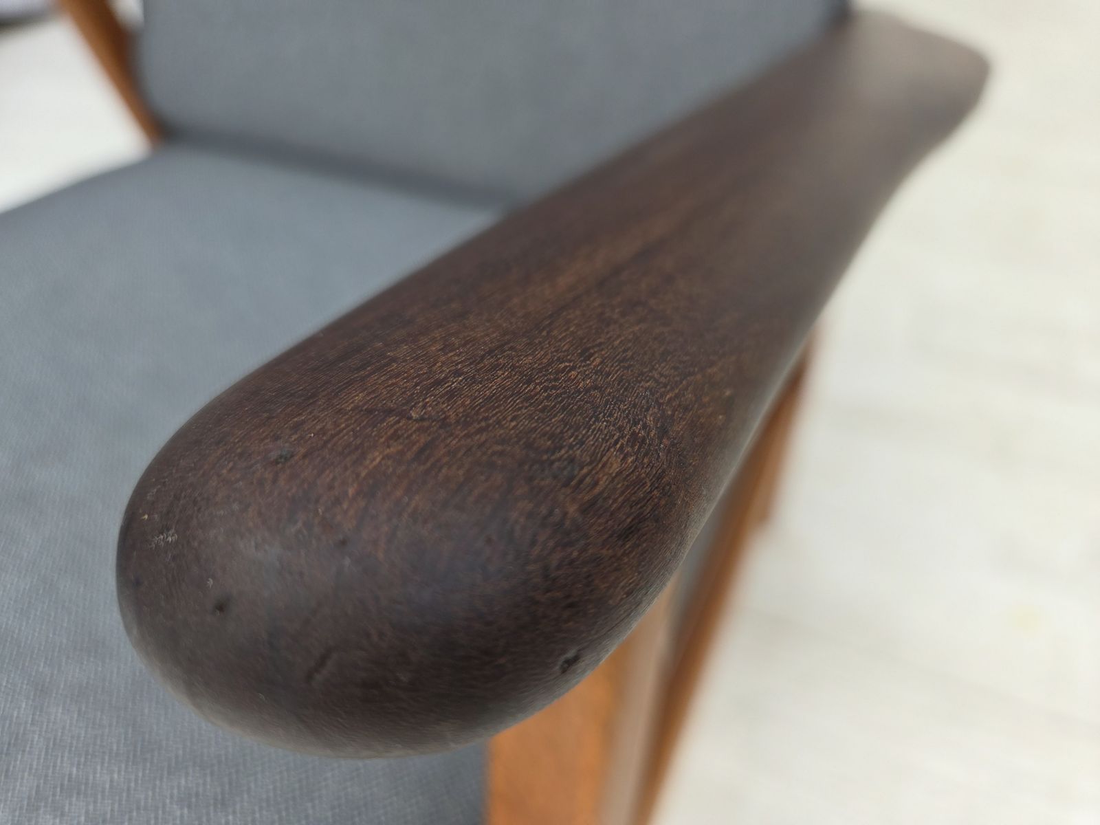 1970s, Pair Of Danish Armchairs, Reupholstered, Furniture Wool, Teak And Oak Wood. photo for sale