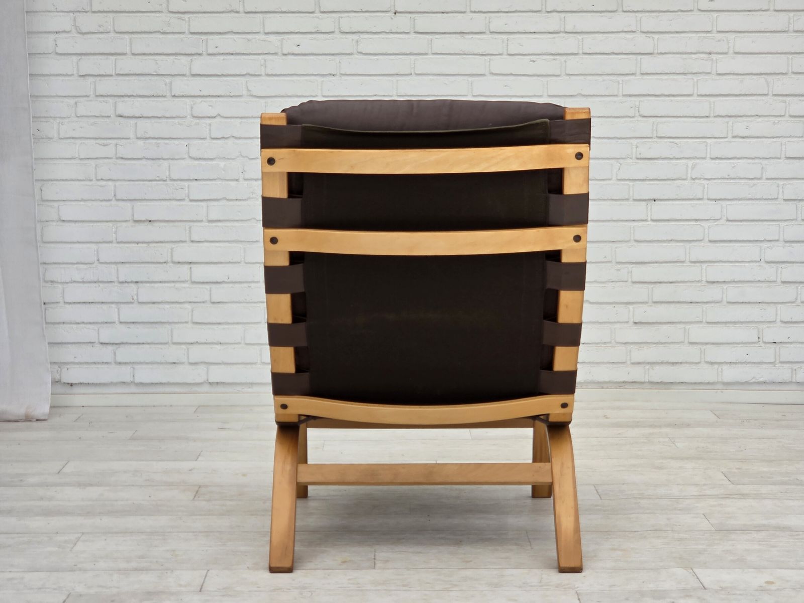 photo vinterior 1970s, Danish Design By Farstrup, Set Of 2 Armchairs, Furniture Leather, Bent Wood.