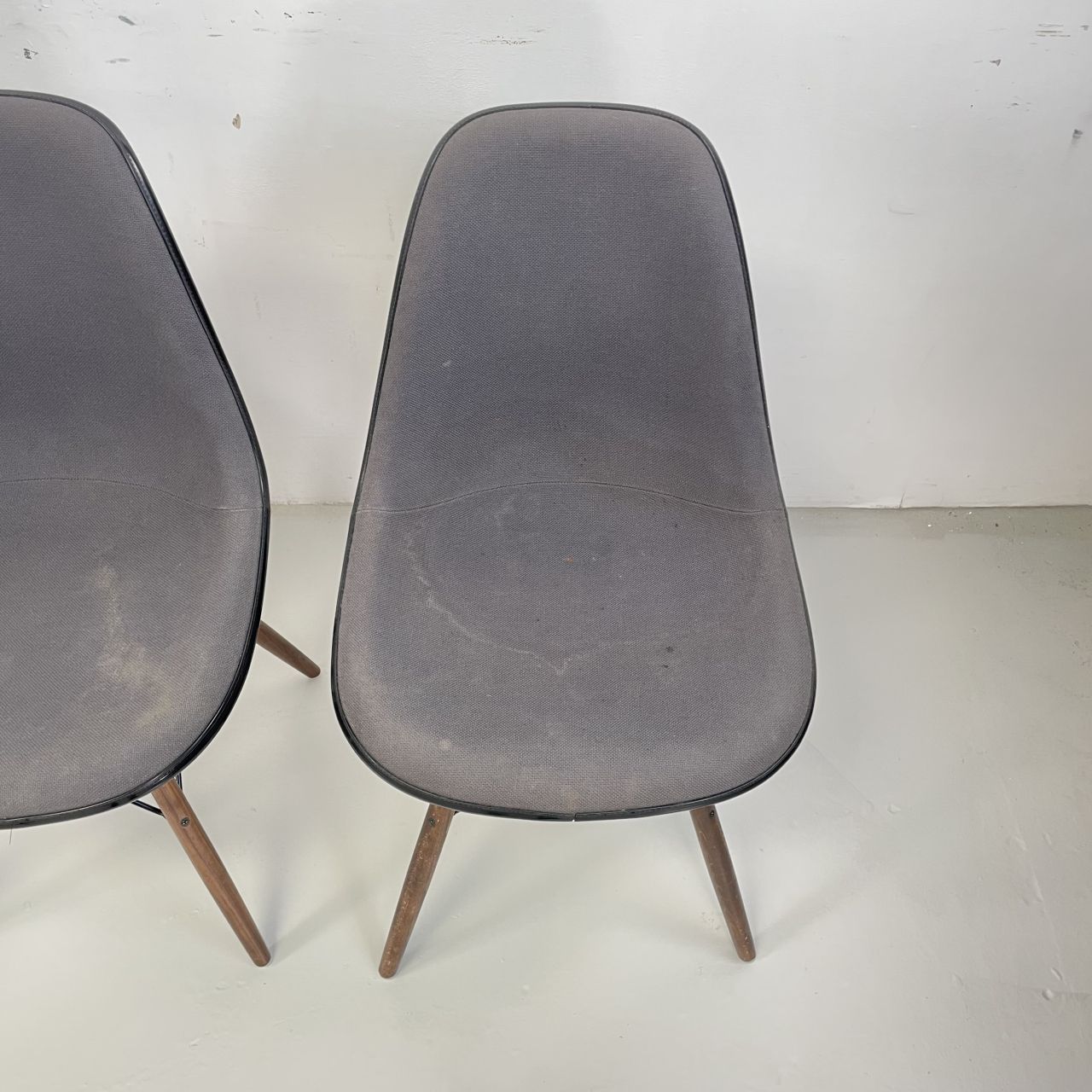 Eames Vitra Dsw Upholstered Side Chairs With Original Grey Covers photo 935.0