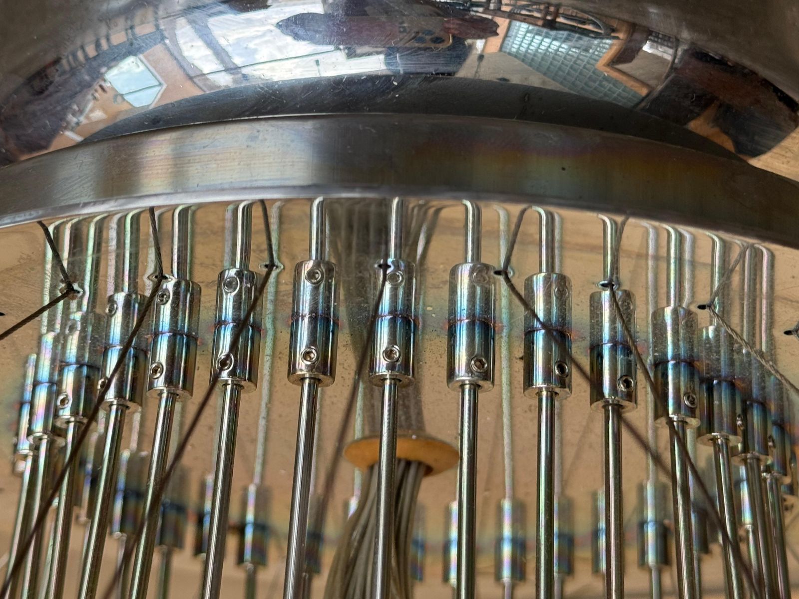 Paire de lustres monumentaux italiens en chrome, par Aureliano Toso photo Luminaires
