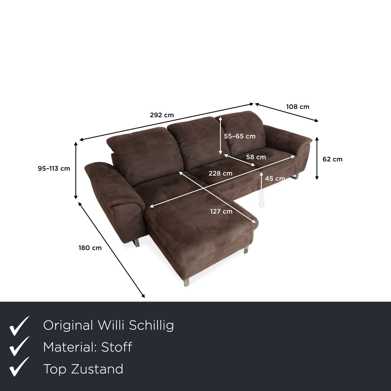 Canapé d'angle Willi Schillig Sinaatra en tissu marron photo furniture