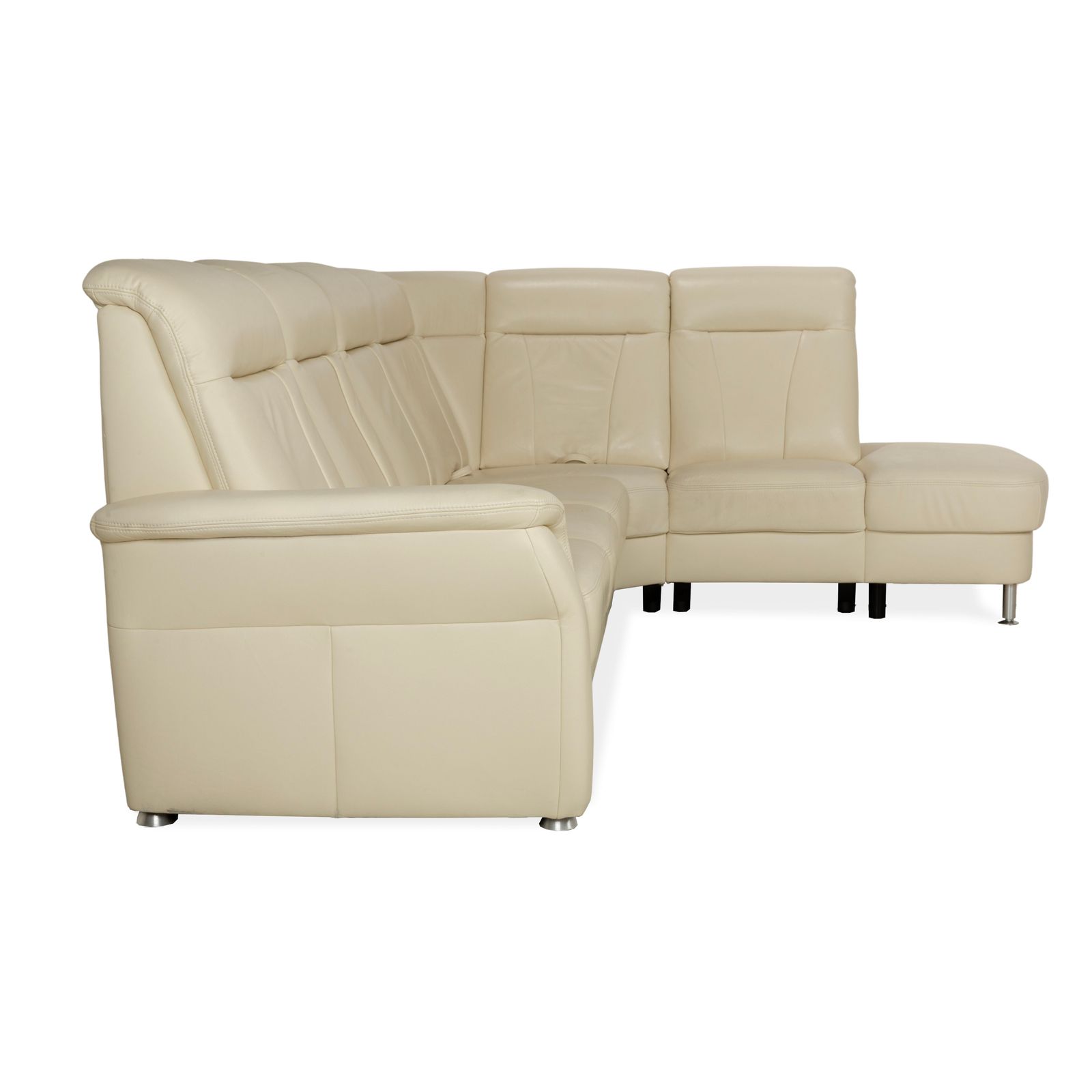 photo for sale Polinova Leather Corner Sofa Cream Manual Function