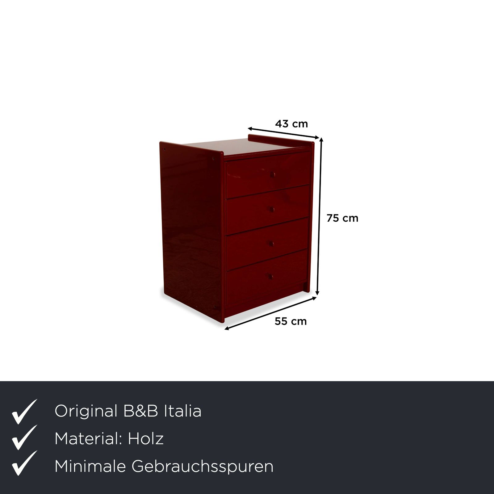 B&B Italia Olinto Wooden Sideboard Red photo furniture