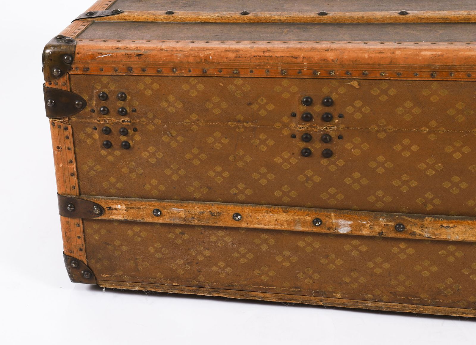 photo vintage Antique Aux Etats Unis Of Paris Steamer Trunk Luggage Circa 1920