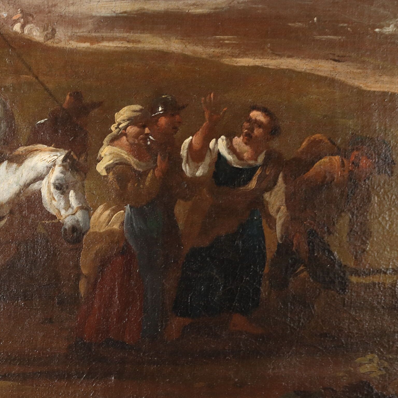 The Escape From The Besieged City Oil On Canvas XVII Century photo 2610.0