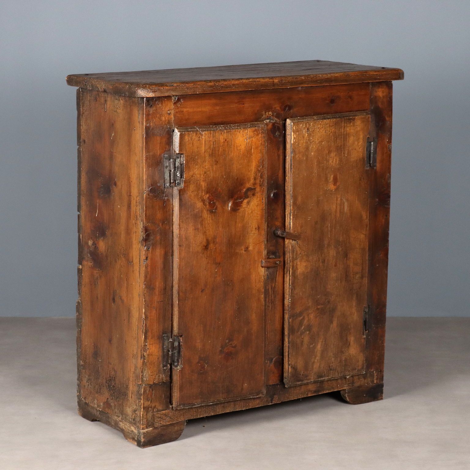 Antique Cabinet Walnut Painted Fir Restorations Italy XVII Century