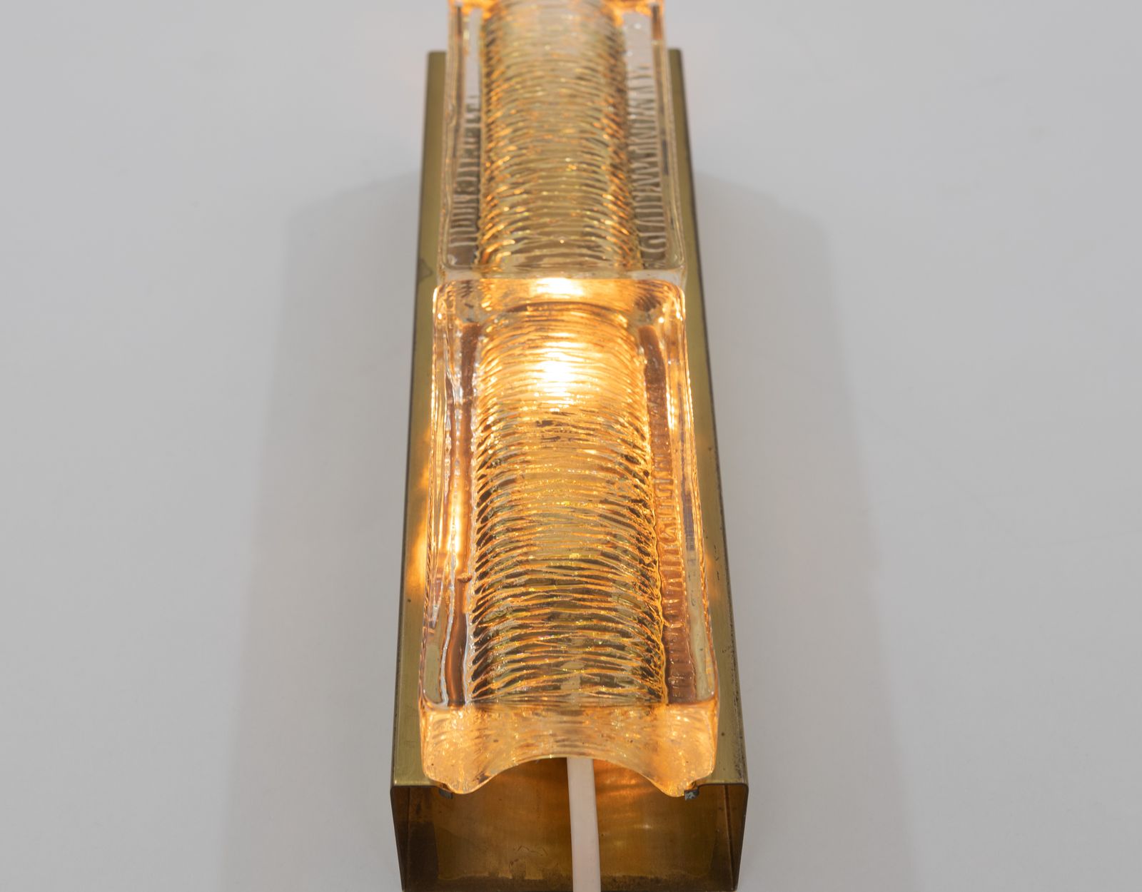 A Glass And Brass Double Atlantic Wall Lamp By Vitrika In Gold, 1970s photo 375.0