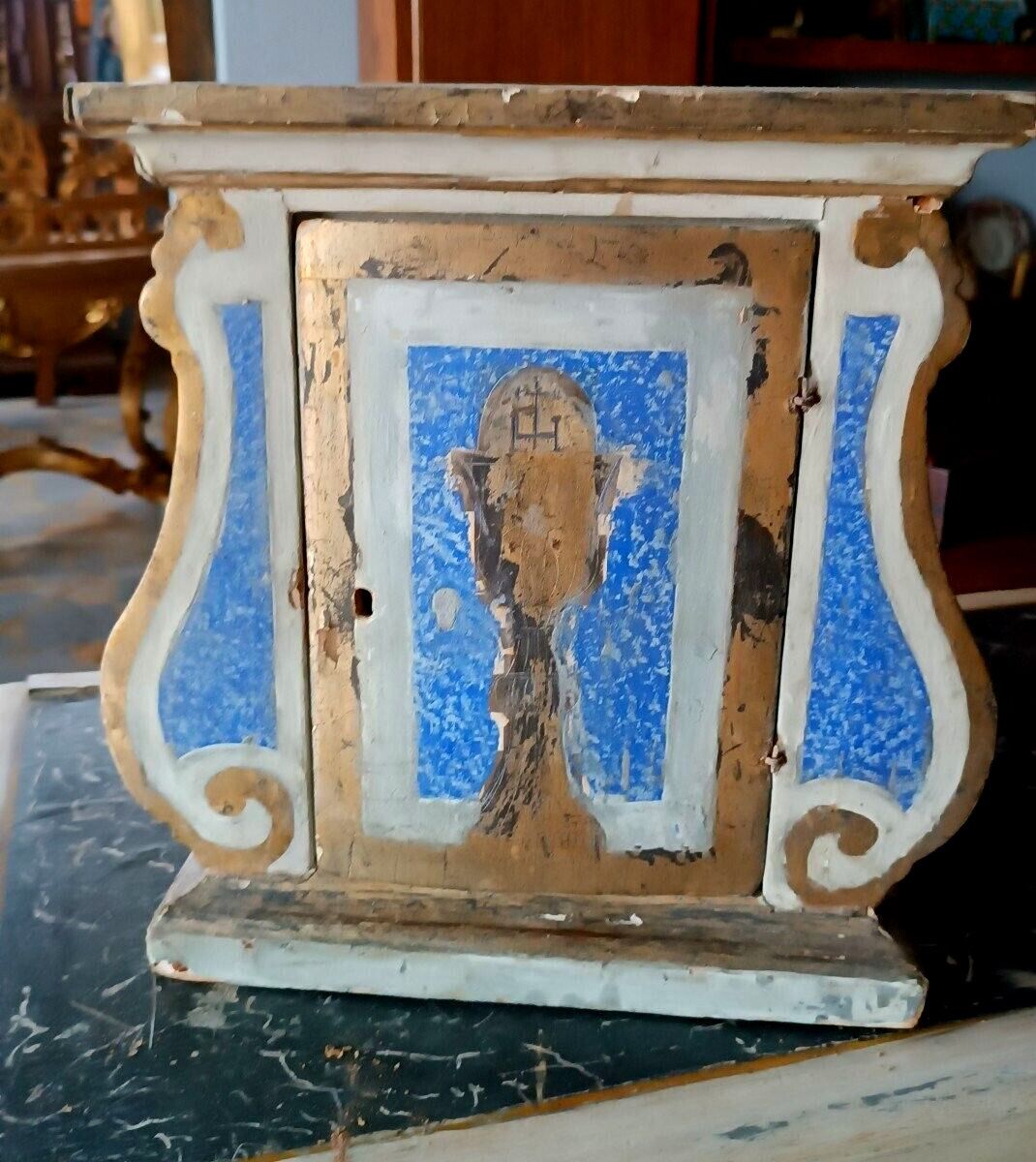 Antique Painted And Gilded Wooden Tabernacle 18th Century Tuscany photo furniture