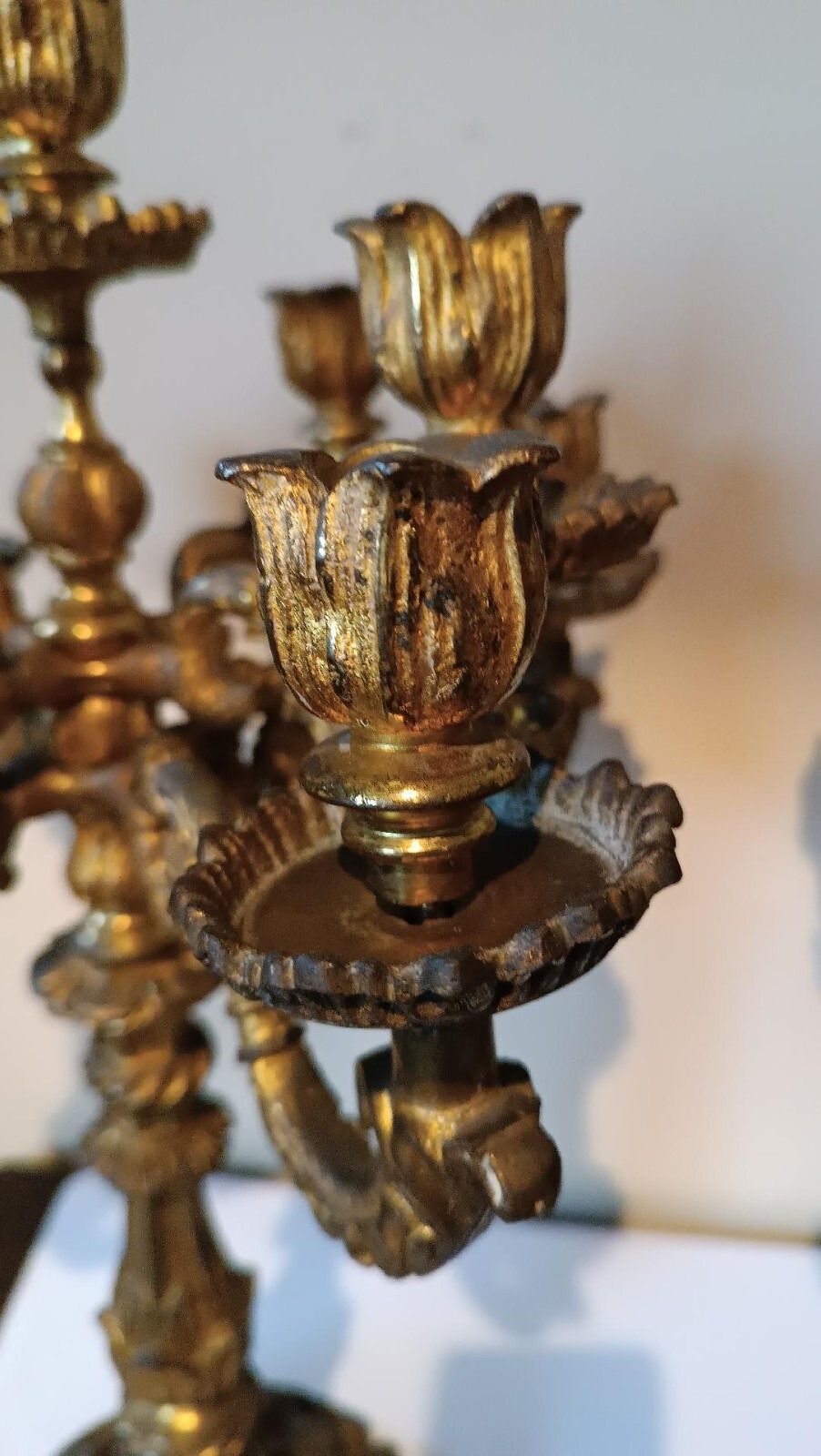 Large Pair Of 19th Century Gilded Bronze Candlesticks photo Home Decor