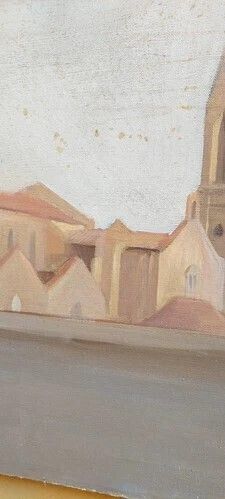 Oil Painting On Canvas Florence View Santa Maria Novella Primi 900 photo vintage