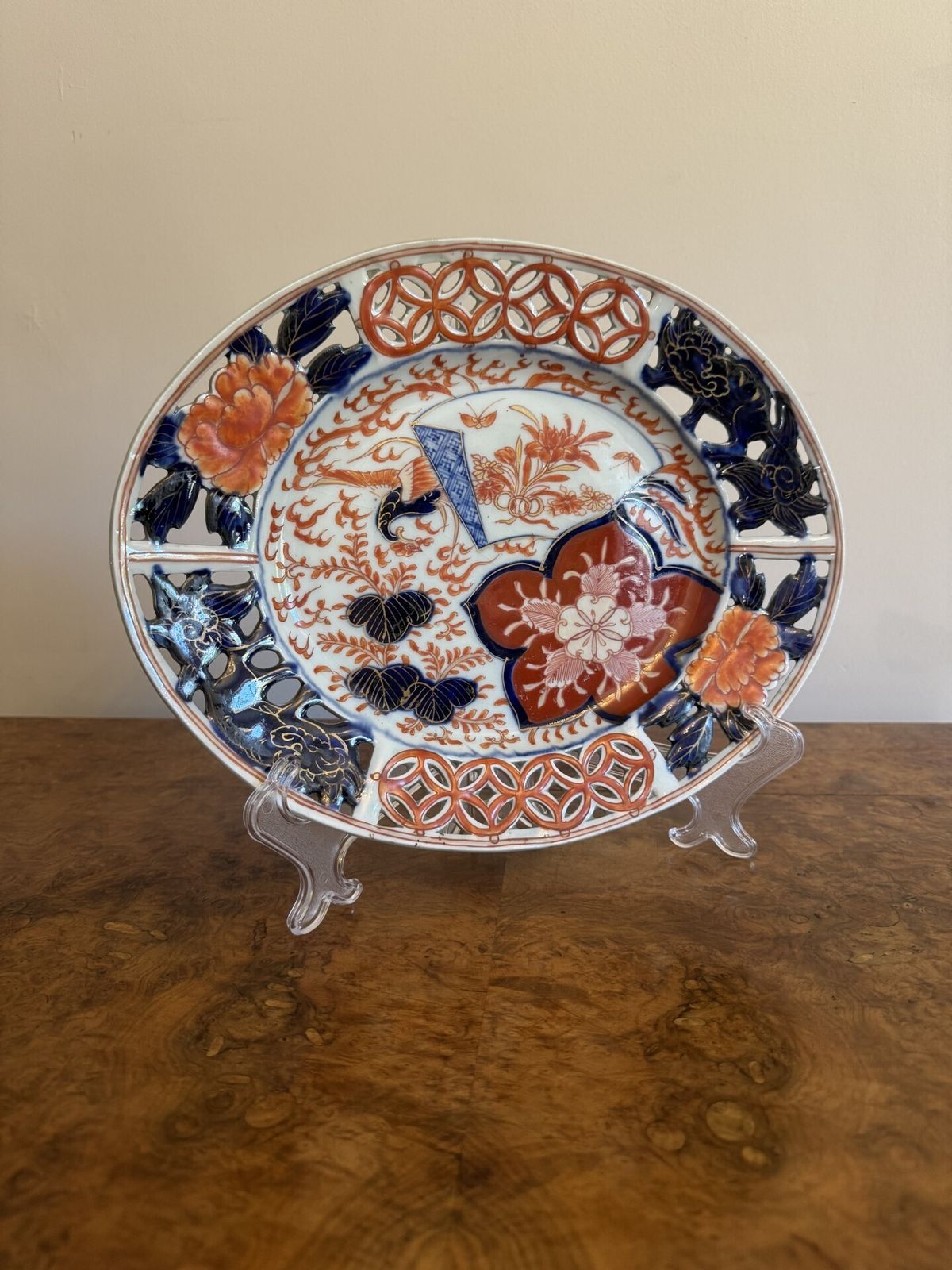 Unusual Quality Antique Japanese Imari Oval Plate photo 395.0