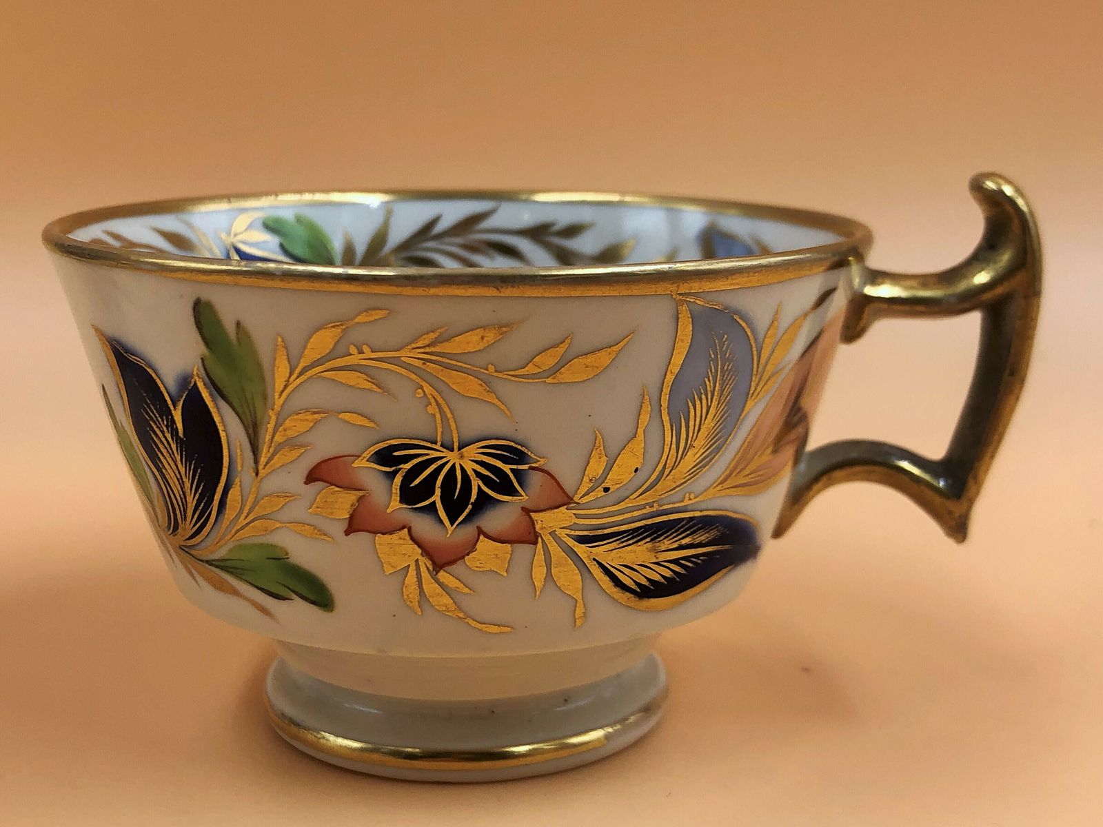 Antique Job Ridgway China Grecian Shape Imari Tea And Coffee Trio. No. 2/141. C1810. photo for sale