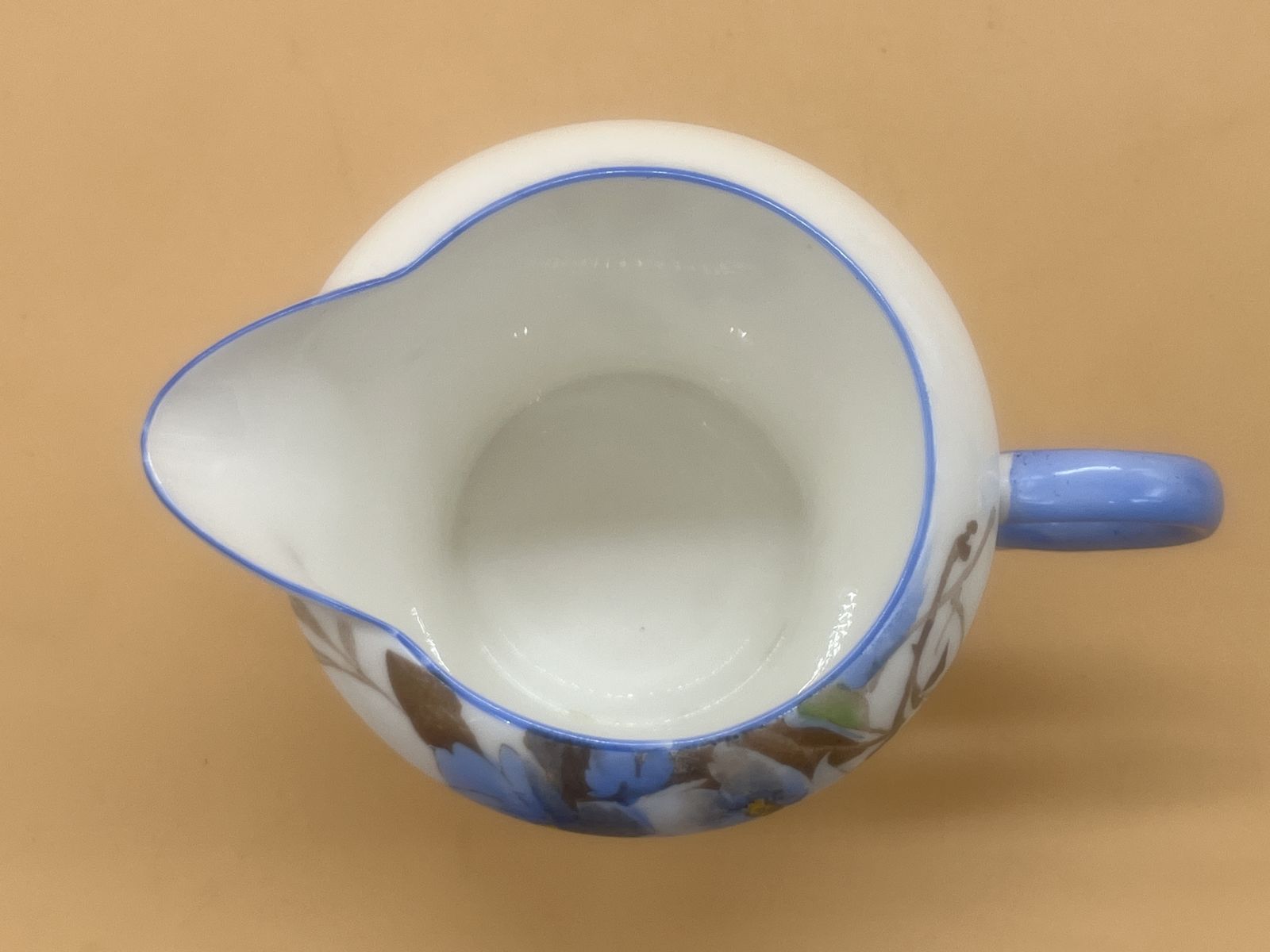 Shelley China Blue Syringa Regent Shape Creamer  / Milk Jug. 12025. Rd.756533.  C1932. photo for sale