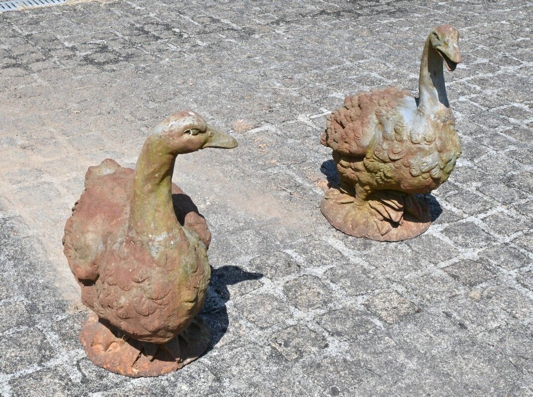 Pair Of Cast Iron Ducks – 20th Century photo for sale