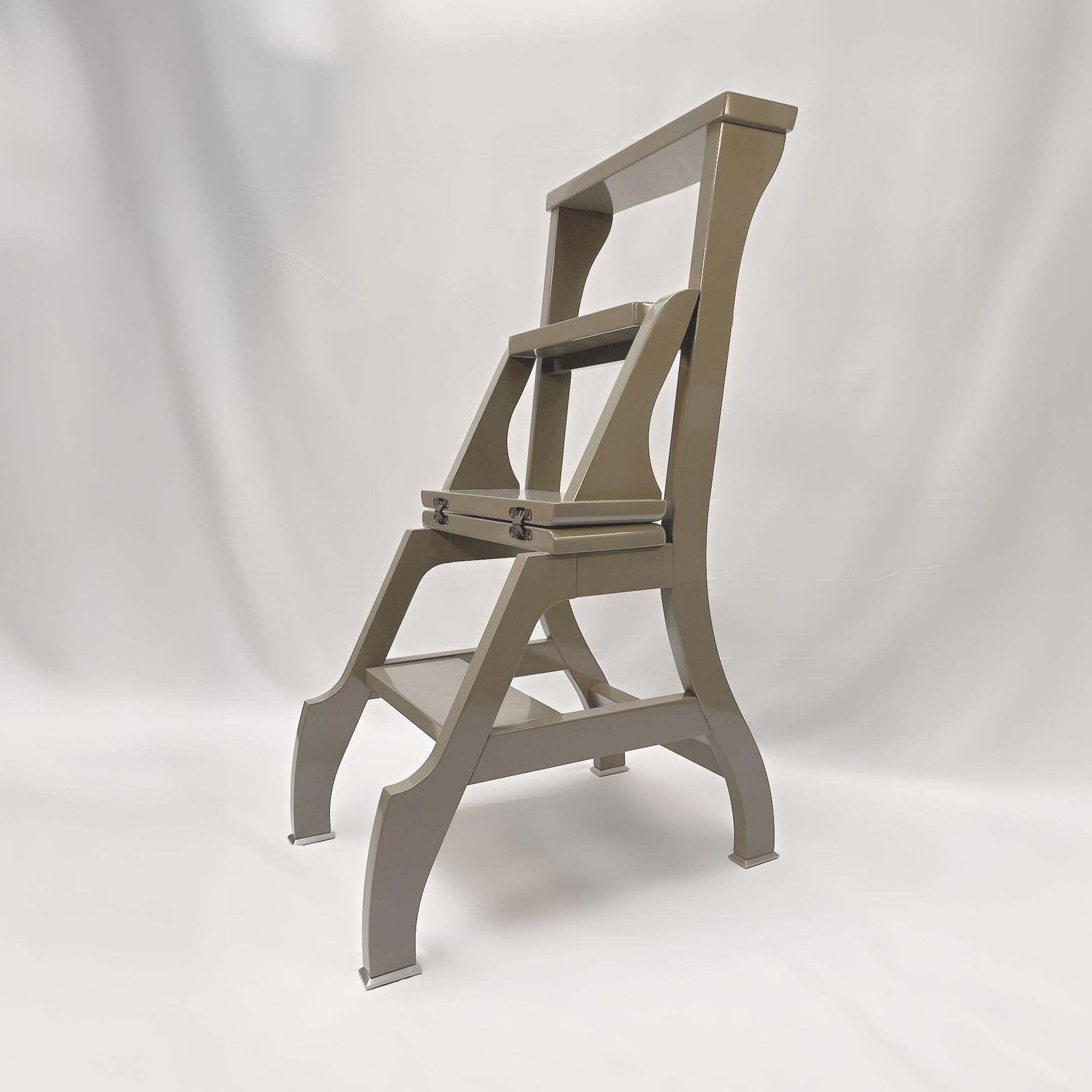 photo furniture Ladder Chair In Greige Lacquered Finish, “Rebecca” By Promemoria, Italy, 2018