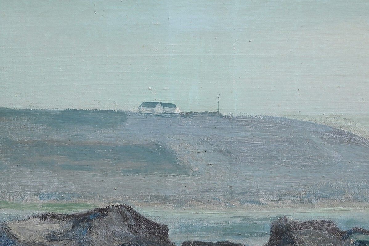 photo furniture Large Painting “Les Goémoniers” By A. Le Guen – 1969
