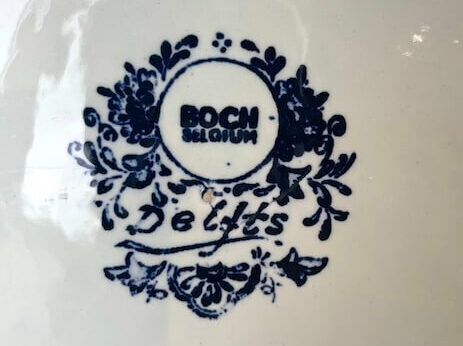 Delfts Boch Belgium Large Porcelain Plate photo for sale