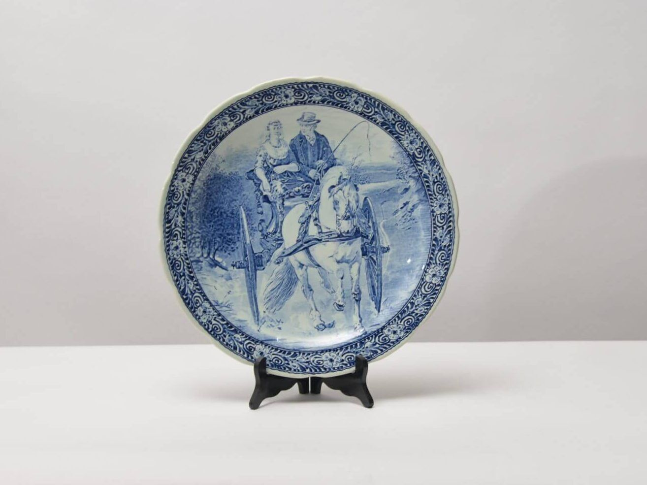 Delfts Boch Belgium Large Porcelain Plate