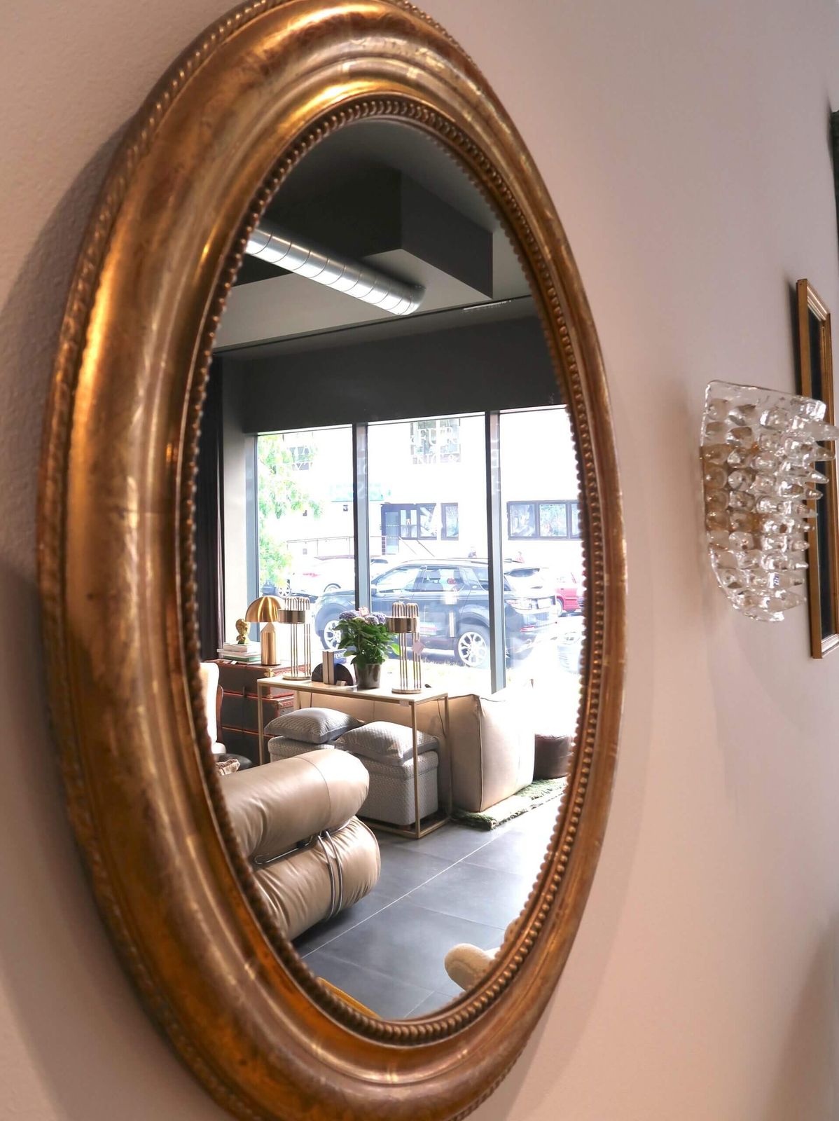 Oval Mirror With Gold Frame In Louis Philippe Style, From France, 19th Century photo Home Decor