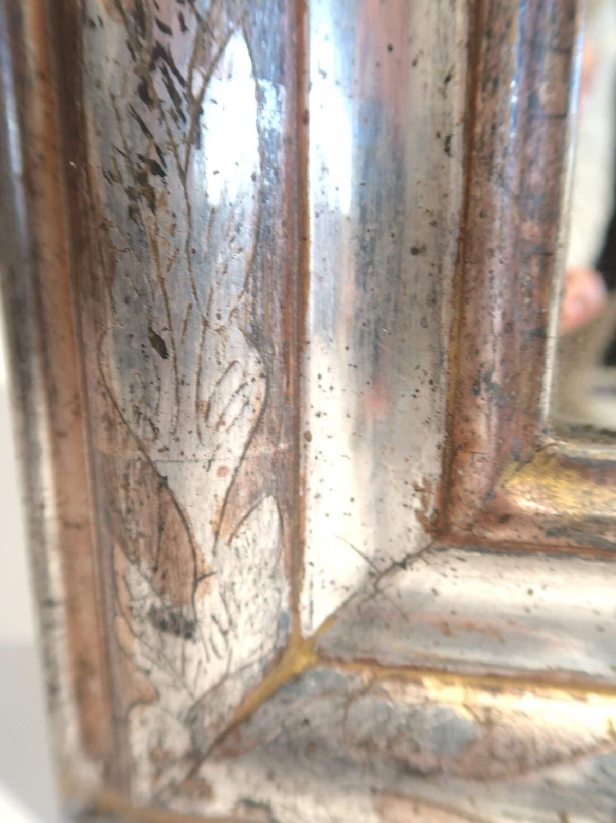 Large Mirror With Silver Gold Frame In Louis Philippe Style, From France, 19th Century photo Home Decor