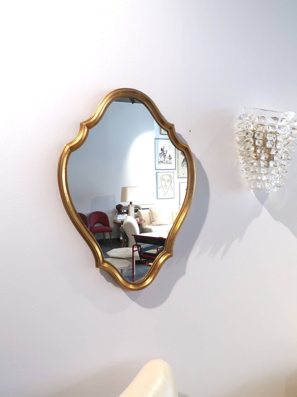 Mirror With Golden Wooden Frame, France
