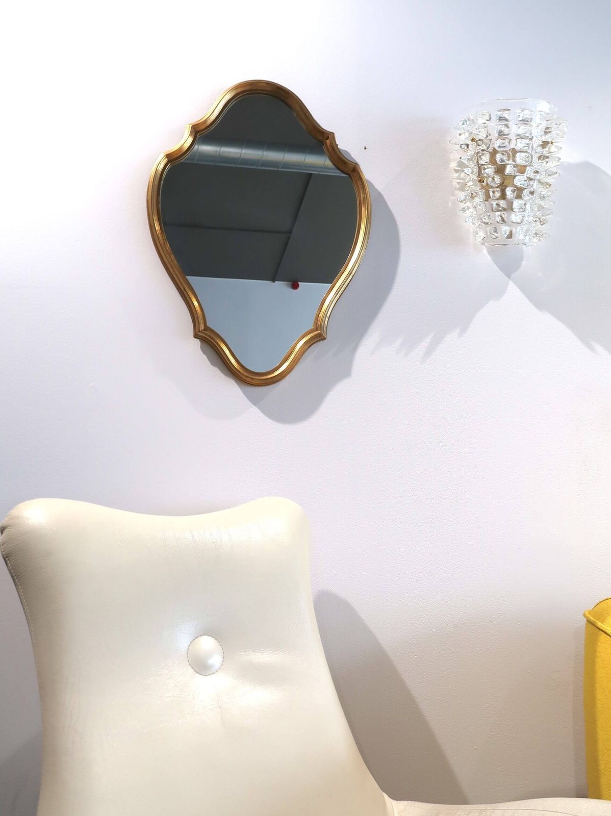Mirror With Golden Wooden Frame, France photo for sale