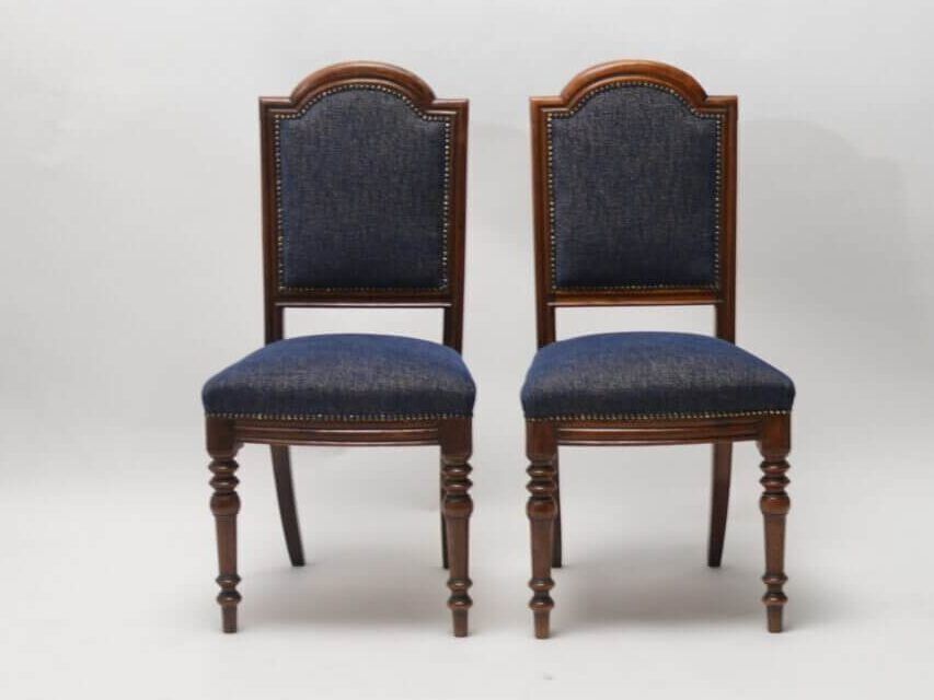 Wooden Theater Chair Newly Reupholstered With Zero Waste Fabric, 19th Century Italy photo for sale
