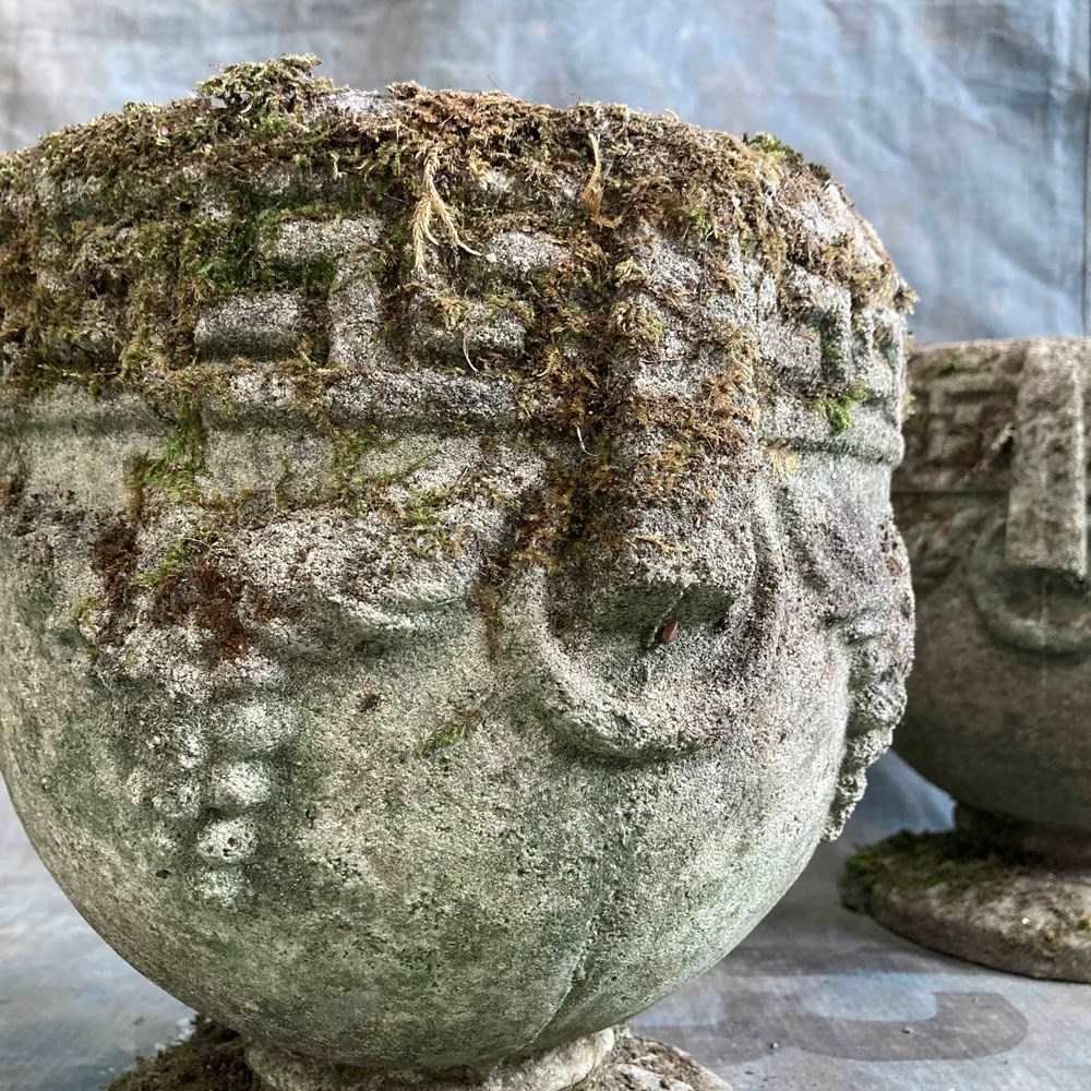 Pair Of Mossy Planters, Late 20th Century photo 250.0