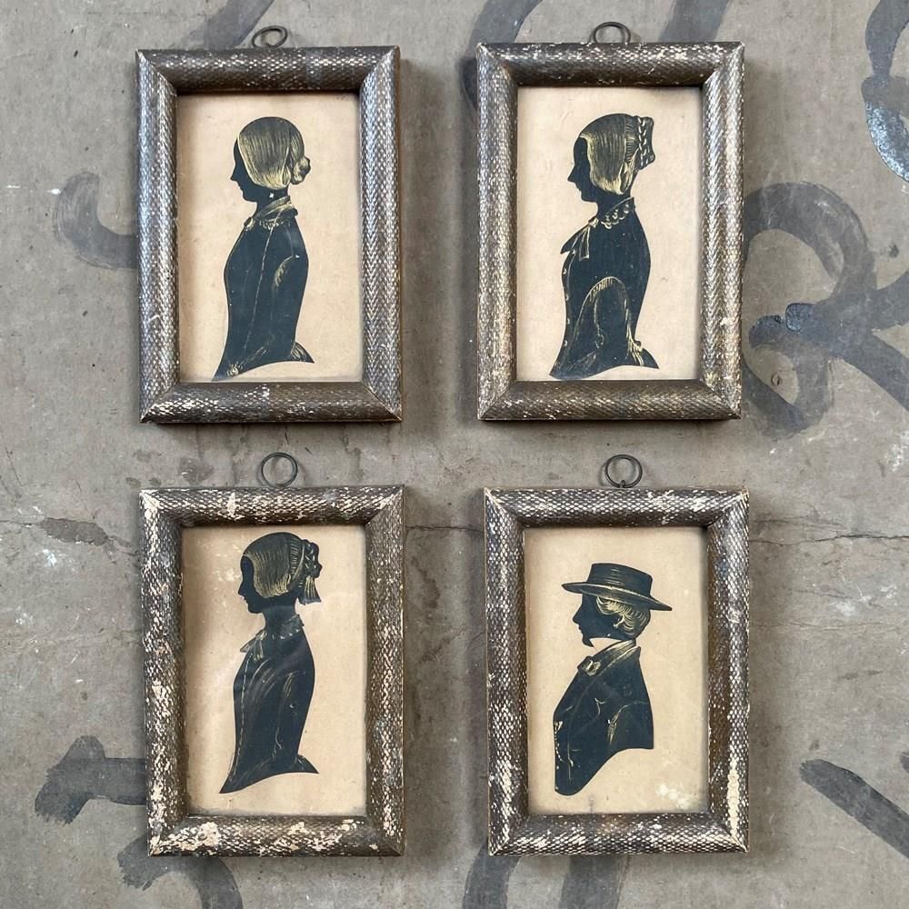 19th C. Silhouette Portrait   'Girl With Hair Tassel' photo for sale
