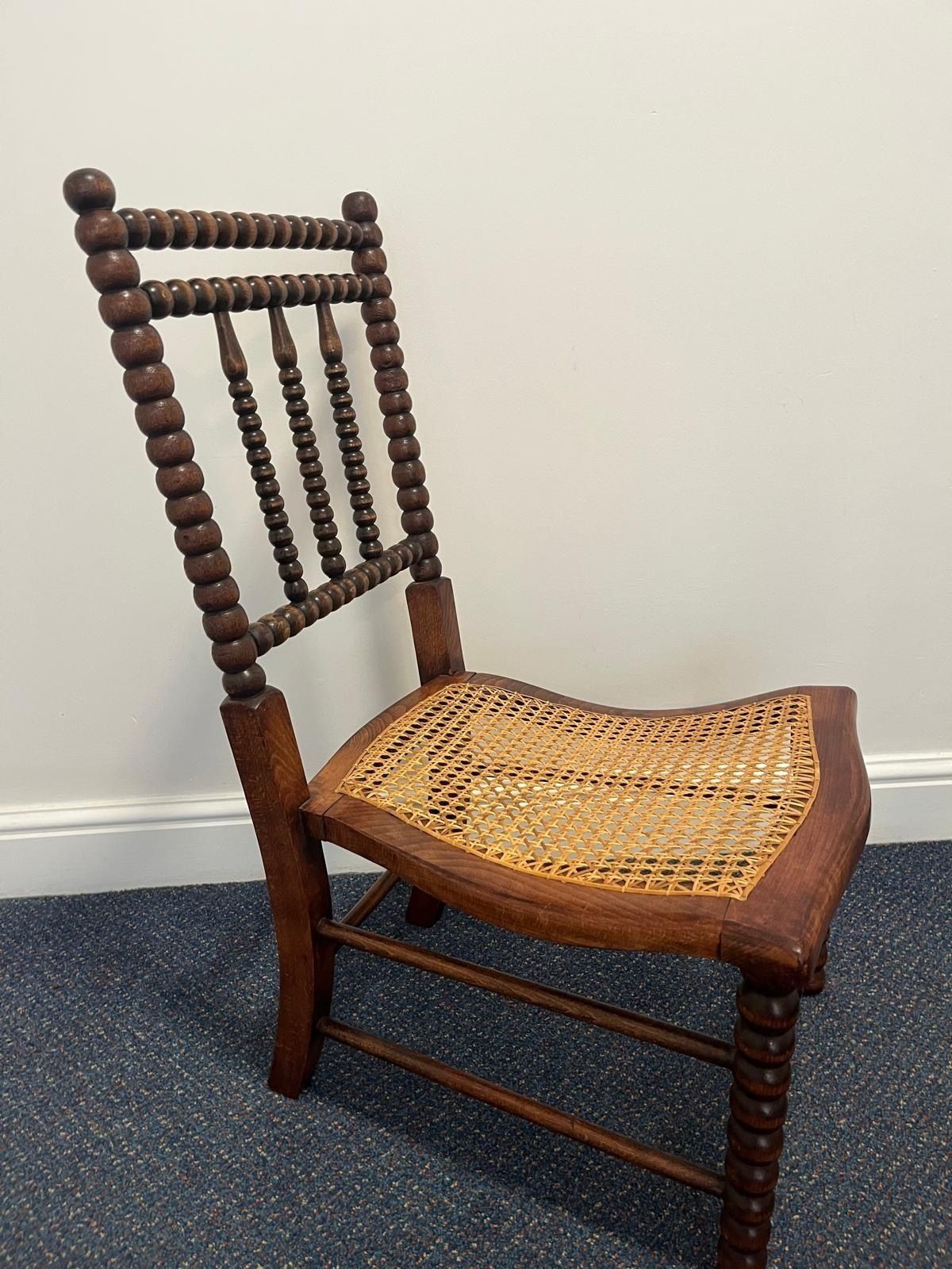 Victorian Initialed 1800s Bobbin Turned Chair By Bowen And Mallon photo for sale