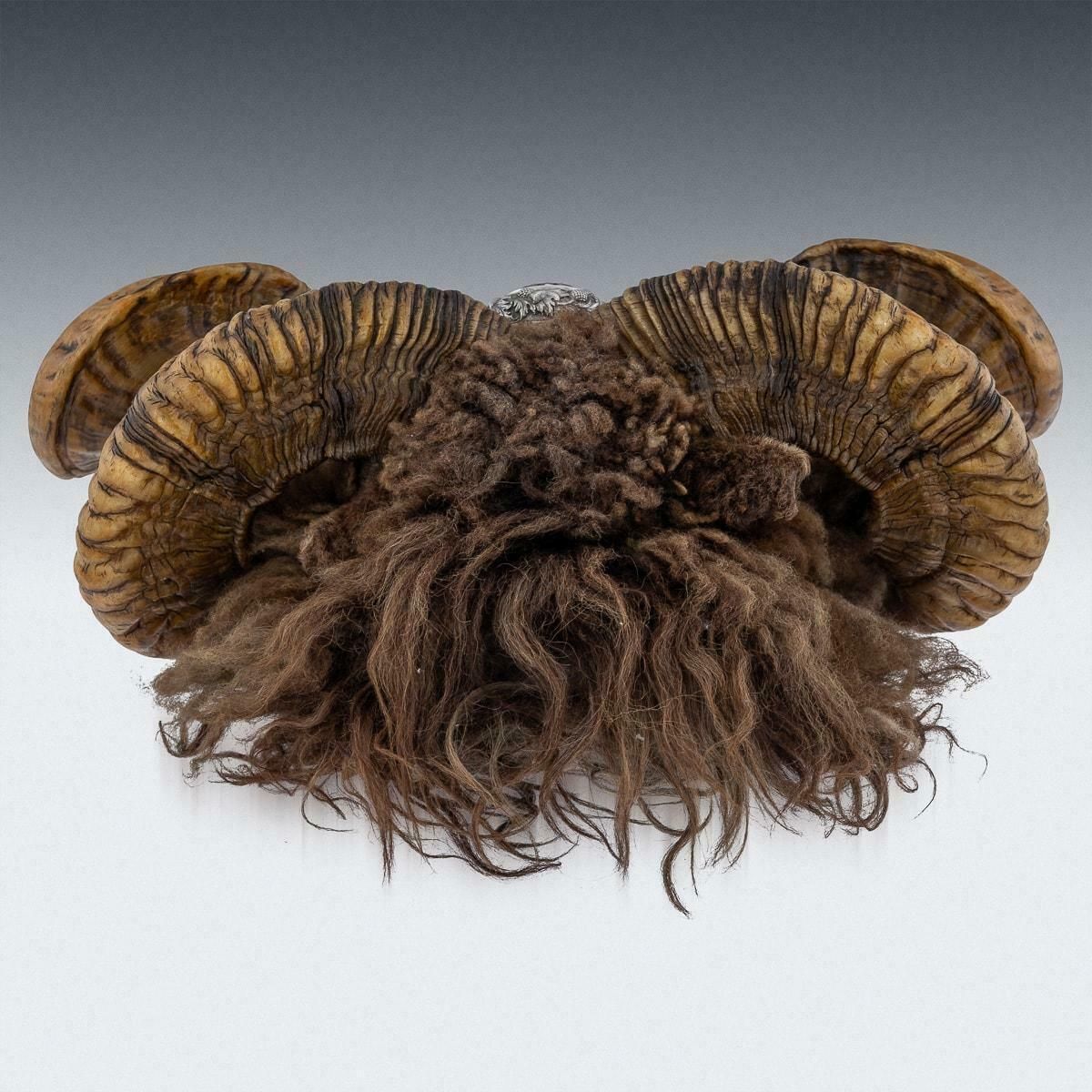 Antique 19th Century Victorian Silver Mounted Ram’s Head Snuff Mull C.1874 photo 7795.0