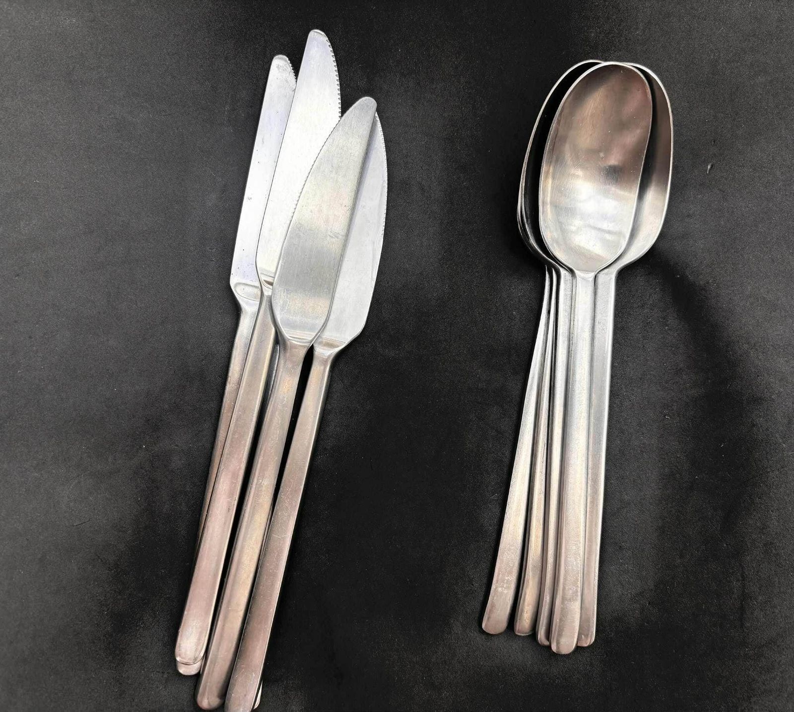 Vintage Ikea Data Flatware Stainless Steel Carl Gustaf Jahnsson 5 Knives And 5 Spoons Vintage 90s Post Modern Design Every Day Cutlery photo furniture