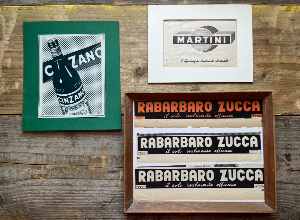 Vintage Martini / Rabarbaro / Cinzano Advertising Prints  1950s photo for sale