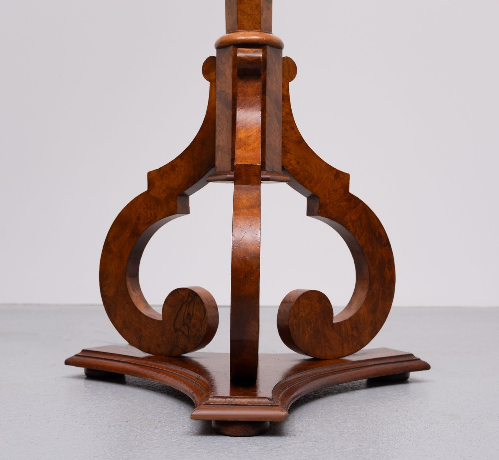 Stunning Large Antique Biedermeier Burl Floor Lamp . Germany photo 1500.0
